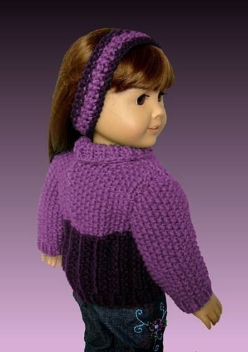 PDF 18 inch doll knitting pattern. Fits American Girl Doll, Journey Girls, Instant Download 001 image 2