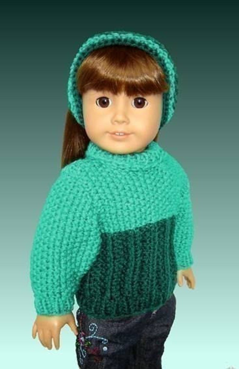 PDF 18 inch doll knitting pattern. Fits American Girl Doll, Journey Girls, Instant Download 001 image 5