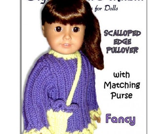 Knitting pattern. Fits American Girl Doll and 18 inch. Sweater, Instant Download 006