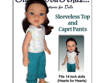 Knitting Pattern. Fits Hearts for Hearts Doll. Capri Pants and Top  PDF 252