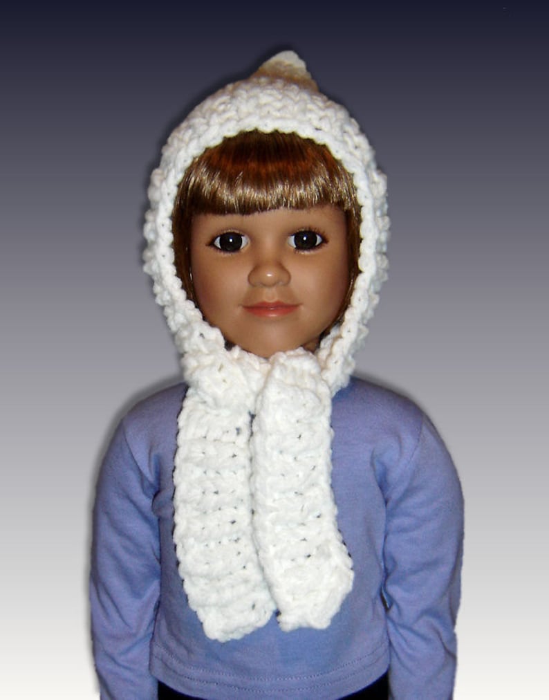 PDF Knitting Pattern, Pixie Hat, Scarf Combo, My Twinn. 23 inch doll 1606 image 2