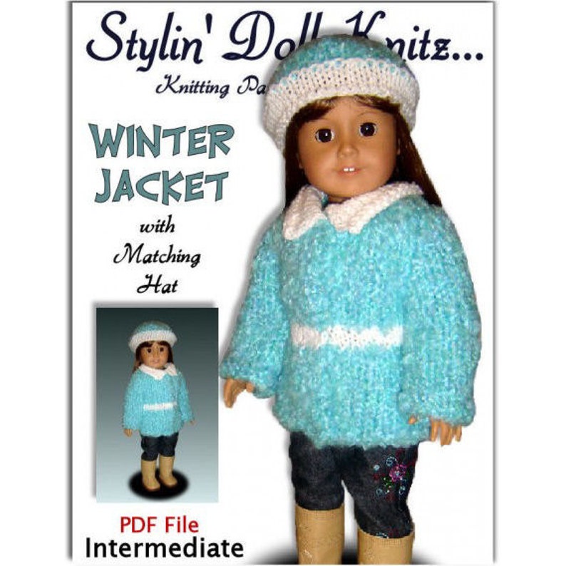 Knitting Patterns fits American Girl and 18 inch dolls. Knit Clothes Instant Download 08 image 3