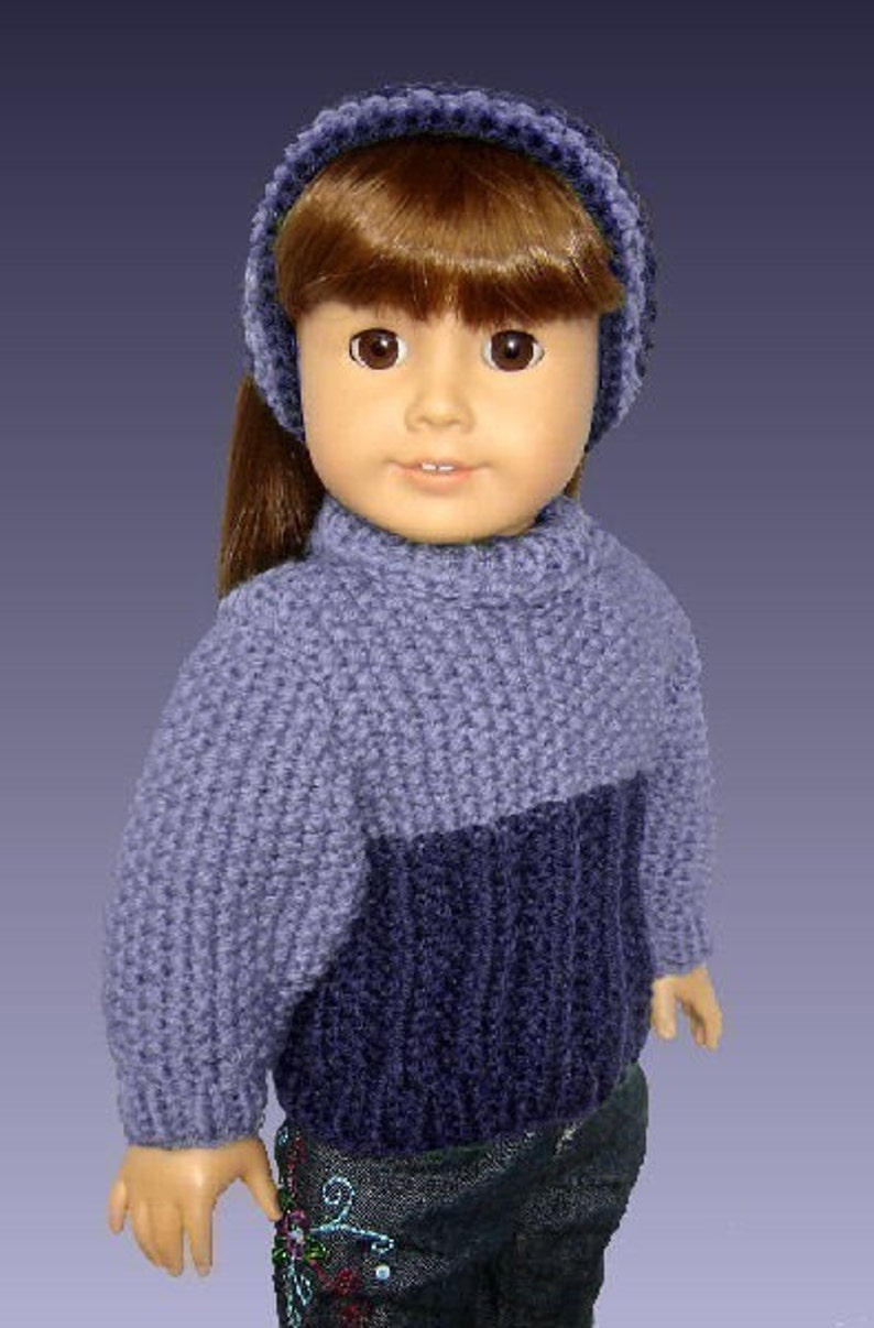 PDF 18 inch doll knitting pattern. Fits American Girl Doll, Journey Girls, Instant Download 001 image 3