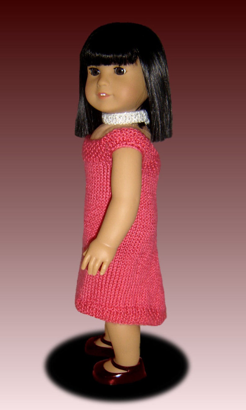 Knitting pattern, Semi Formal dress, Fits 18 inch, American Girl Doll, Instant Download 035 image 4