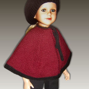 Knitting Pattern fits My Twinn My BFF, 23 inch dolls. Cape and Beret. PDF, Instant Download 618 image 4