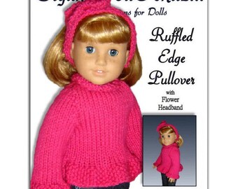 Knitting Pattern, fits American Girl and all 18 inch dolls, PDF Instant Download 042