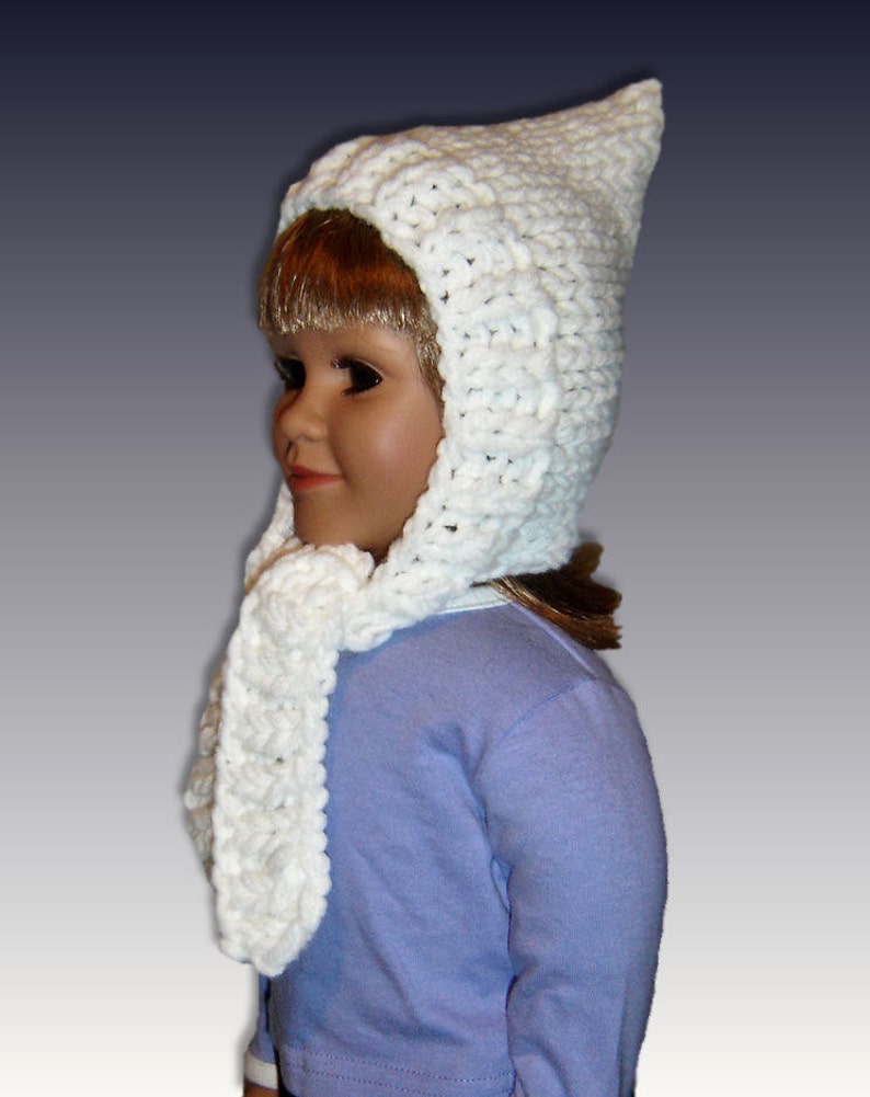 PDF Knitting Pattern, Pixie Hat, Scarf Combo, My Twinn. 23 inch doll 1606 image 4