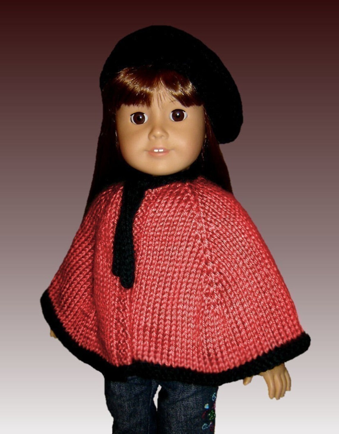 Knitting Pattern. Fits American Girl Doll. Cape and Beret 18 Etsy