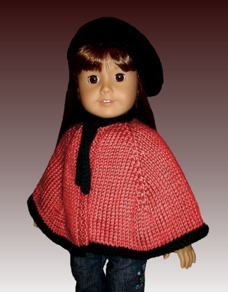 Knitting Pattern. Fits American Girl Doll. Cape and Beret 18 Etsy