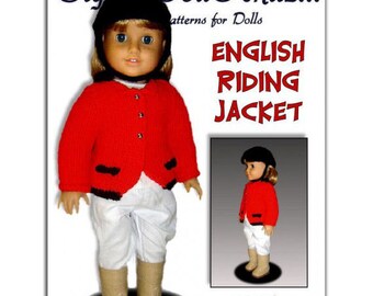 Knitting Pattern, English Riding Jacket, fits American Girl Doll and 18 in. dolls. 025