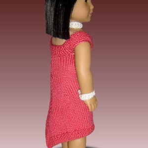 Knitting pattern, Semi Formal dress, Fits 18 inch, American Girl Doll, Instant Download 035 image 2