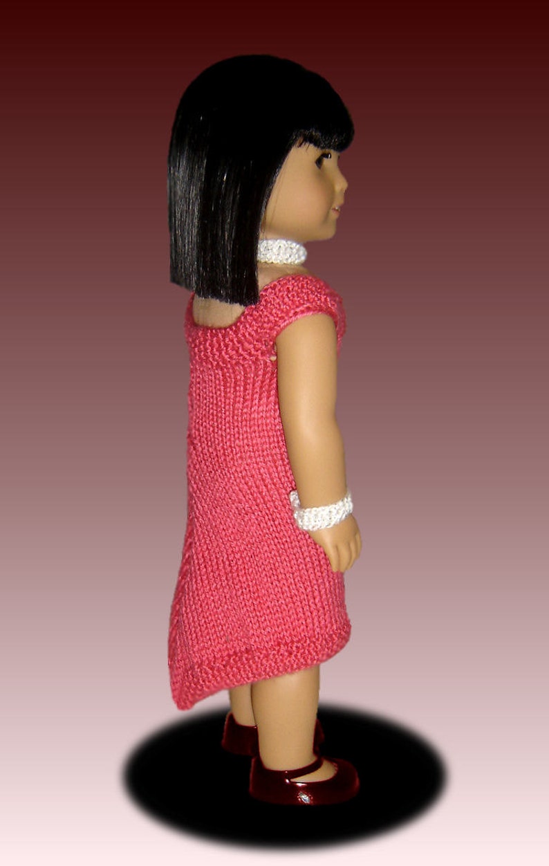 Knitting pattern, Semi Formal dress, Fits 18 inch, American Girl Doll, Instant Download 035 image 2