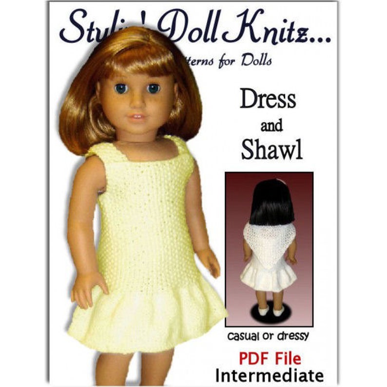 Knitting Pattern for Doll Clothes, fits American Girl Doll and 18 inch dolls. 033 image 1