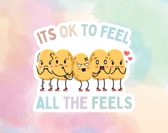 Está bien sentir todas las emociones Pegatina para salud mental Terapia ABA SEL Educación especial y regulación emocional