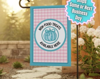Teal Pumpkin Halloween Lawn Flag: Allergy-Friendly Non-Food Treats