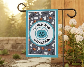 Teal Pumpkin Halloween Garden Flag, Allergy Awareness Decorations