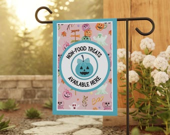 Teal Pumpkin Halloween Lawn Flag, Food Allergy Friendly Treats