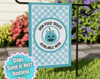 Teal Pumpkin Halloween Flag: Allergy Awareness Yard Sign