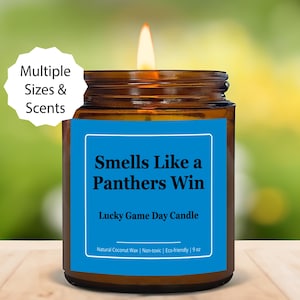 Vela de regalo de los Carolina Panthers, regalo de los Panthers, vela de la suerte del partido de los Carolina Panthers, regalo de fútbol americano, regalo de cumpleaños para fanáticos de la NFL, decoración deportiva para habitación
