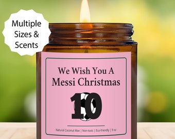Messi Christmas Gift Candle, Soccer GOAT Lionel Holidays Candle Gifted Leo Football Player Gifting Inter Miami Barcelona Argentina Xmas Gift