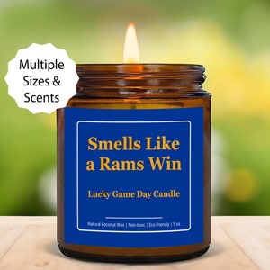 Rams Win Candle Geschenk, Los Angeles Rams Geschenk, Rams Lucky Game Day Kerze Fußball Geschenk, NFL Fans Geschenk Lustige Geburtstag Sport Mannschaft Rams Tickets