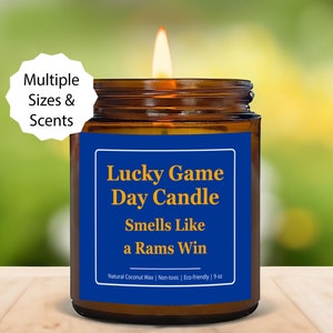 Rams Lucky Game Day Kerzengeschenk, Los Angeles Rams Geschenk, Rams Win Candle Football Geschenk, NFL Fans Geschenk Lustige Geburtstag Sport Mannschaft Rams Tickets