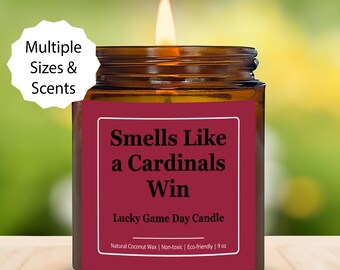 Cardinals Win Candle Gift, Arizona Cardinals Gift, Cardinals Lucky Game Day Candle Football Gift, NFL Fans Cute Birthday Gift Sports Team