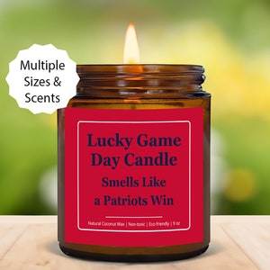 Patriots Lucky Game Day Candle Gift, New England Patriots Gift, Patriots Win Candle Football Gift, NFL Fans Gift Cute Birthday Sports Team