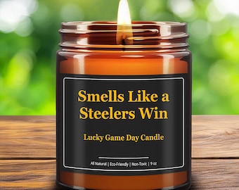 Steelers Win Candle Gift, Pittsburgh Steelers Gift, Steelers Lucky Game Day Candle Football Gift, NFL Fans Gift Funny Birthday Sports Team