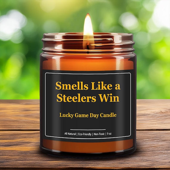 Steelers Win Candle Gift, Pittsburgh Steelers Gift, Steelers Lucky Game Day Candle Football Gift, NFL Fans Gift Funny Birthday Sports Team