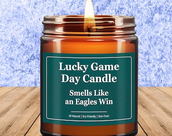 Eagles Win Lucky Candle Gift, Philadelphia Eagles Gift, Philadelphia Eagles Football Gift, NFL Fans Gift Funny Sports Candle Birthday Gift