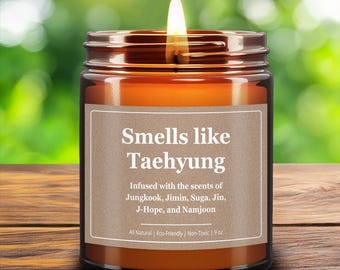 Vela de regalo de BTS, con aroma a Taehyung, regalo para amantes del Kpop del ejército de BTS, fan de Jimin y Suga de BTS, decoración de regalo de Jungkook y Yoongi de Bangtan JHope.