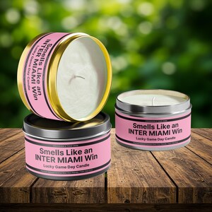 Customizable Inter Miami Candle Gift, Inter Miami Sport Eco-Friendly Tin Candle, MLS Soccer Football Fan Personalized Custom Birthday Gift