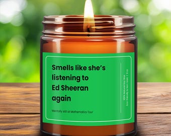 Customizable Ed Sheeran Candle Gift, Smells Like a Perfect Night In, Natural Soy Wax Scented Candle for Fans, Cozy Music Lover Romantic Gift