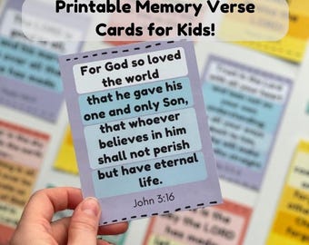 Bible Memory Verse Cards for Kids | Scripture Memorization | Christian Learning Tool