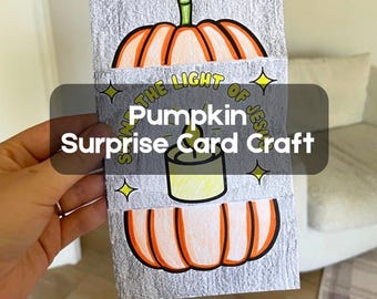 Christian Pumpkin Craft | Shine the Light of Jesus Activity | Bible Verse Coloring Page for Kids | Fall & Halloween Alternative Craft
