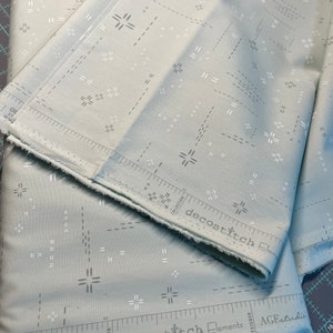 Art Gallery Fabrics- sweet soft - skyline blue- Decostitch- elements-low volume