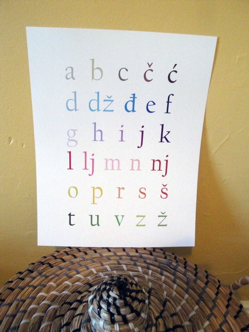 Kroatische Alphabet Kunstdruck 11 x 14 kostenloser Etsy