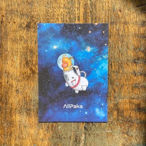 Punimals Allpaka Postkarte | Astronauten Alpaka | Lustige Tier Aquarell Kunst | Geschenk Grußkarte für Weltraum Universum Fans