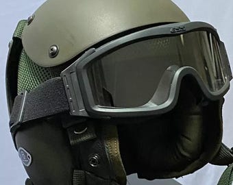 Aircraft Carrier Deck Crew Helmet Replica With Goggle Free Bag