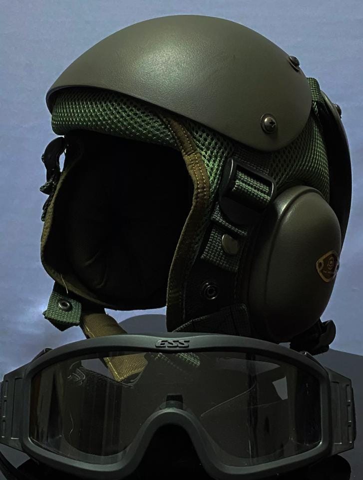 航空母艦デッキクルーヘルメットレプリカ（ゴーグル付き）無料バッグ