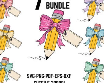 Pencil Bow SVG, Coquette Pencil Bow Svg, Coquette Teacher PNG, Coquette Pencil Bow Png, Coquette Teacher Svg,Pencil Coquette Bow PNG, Cricut