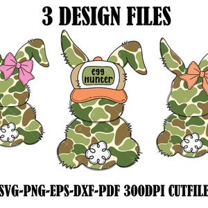 Eiersucher Häschen-Svg, Camo Osterhasen-Svg-Schnittdatei, Junge-Häschen mit hinterem Hut-Shirt-Design Hand gezeichnete Kunst digitaler Download, Ostern-Svg