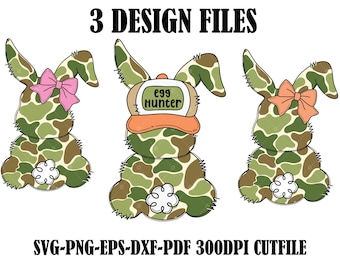 Camo Easter Bunny SVG: Egg Hunter Boy Bunny Design (Digital Download)