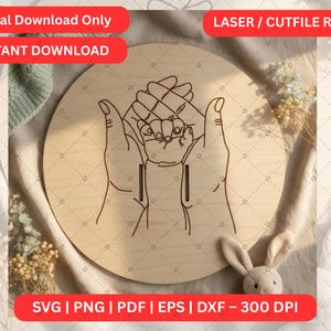 Family Birth Bracelet Holder Svg, Laser Cut File for Newborn Keepsake ,Svg Png Eps Dxf Pdf Digital Download, Baby Birth Memory Engraving