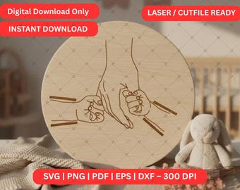Twins Birth Stats Keepsake, Laser Engrave Cut File (Digital Download)