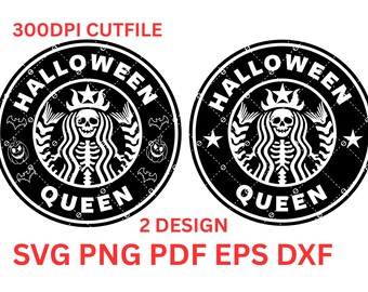 Reina de Halloween Svg, Bruja espeluznante Svg, Esqueleto de Halloween Bruja Svg PNG Cutfile, Esqueleto Svg, Diseño de Halloween, Diseño espeluznante Svg Png