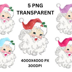Santa Claus Png Clipart Transparent Christmas Bundle, Santa Png High Resolution Clipart, Santa Claus Watercolor Png,Digital File,Sublimation