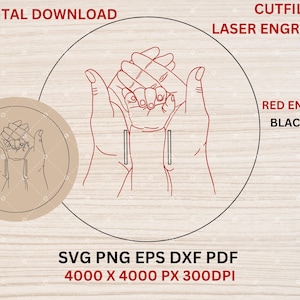 Familie geboorte armband houder Svg, lasergesneden bestand voor pasgeboren aandenken, Svg Png Eps Dxf Pdf digitale download, geboorteherinnering baby gravure