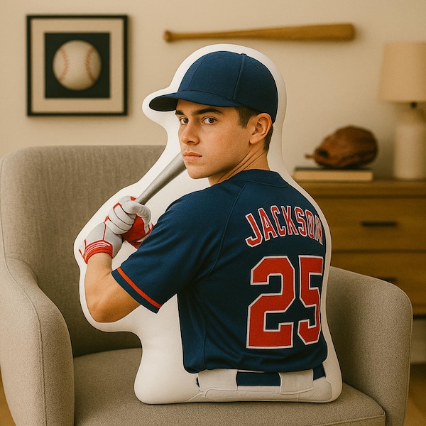 Custom Baseball Pillow – Personalized Body Pillow From Photo - Custom Baseball Gifts – Baseball Room Decor